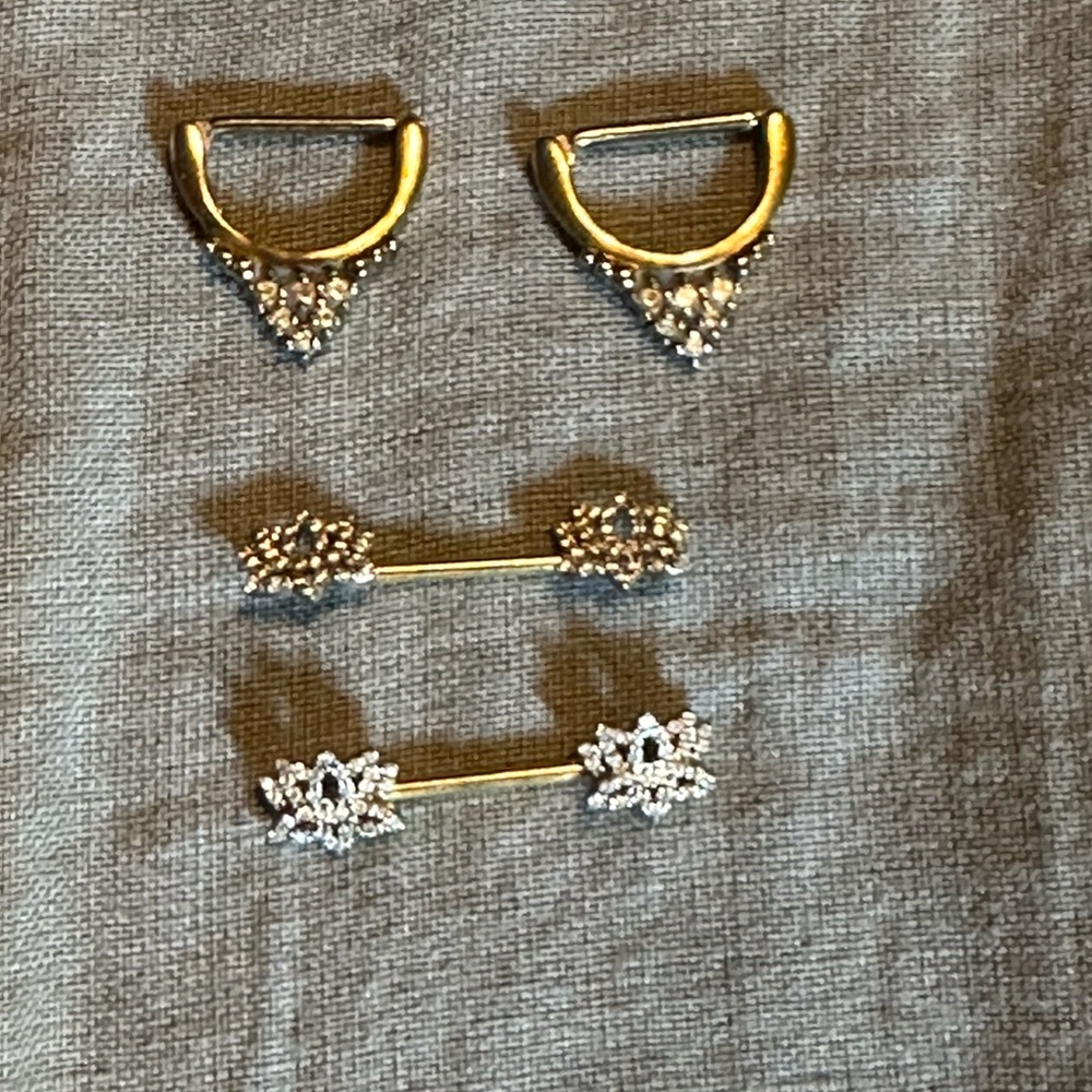 Elegant Gold Women's Nipple Ring Sets